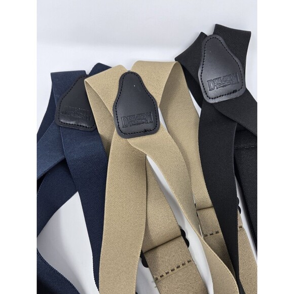 DULUTH TRADING CO REGULAR SIDE CLIP SUSPENDERS LOT OF 3 NAVY BLACK KHAKI MENS OS - Picture 3 of 16